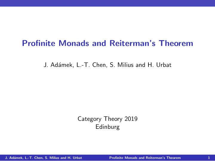 profinite monads and reiterman s theorem