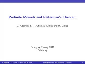 Profinite Monads and Reitermans Theorem  J. Ad  amek, L.-T. Chen, S. Milius and H. Urbat