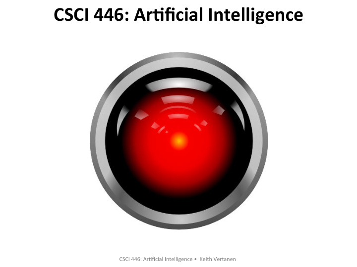 csci 446 ar ficial intelligence