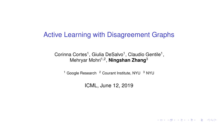 active learning with disagreement graphs
