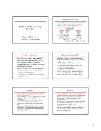 1  Boosting: Basic Algorithm  AdaBoost Pseudocode  TrainAdaBoost(D, BaseLearn)   General Loop: