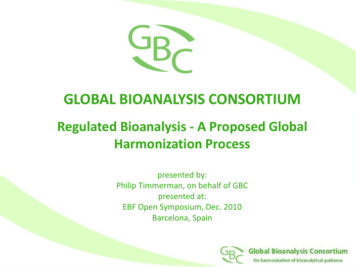 global bioanalysis consortium
