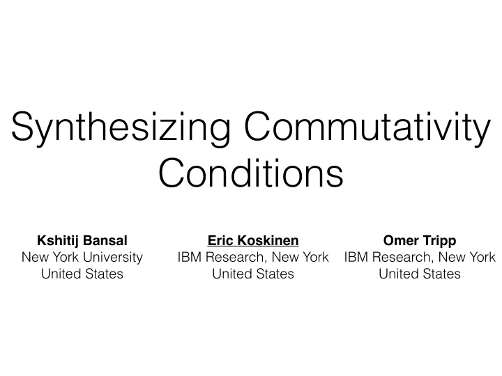 synthesizing commutativity conditions