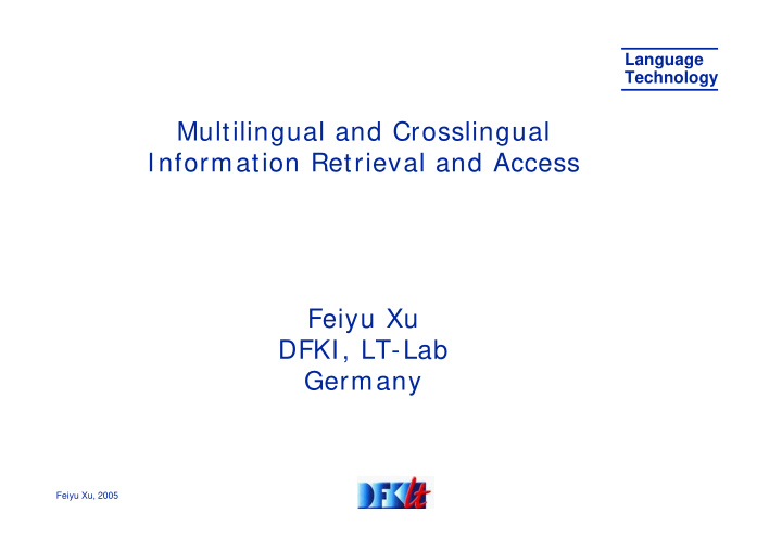 multilingual and crosslingual information retrieval and