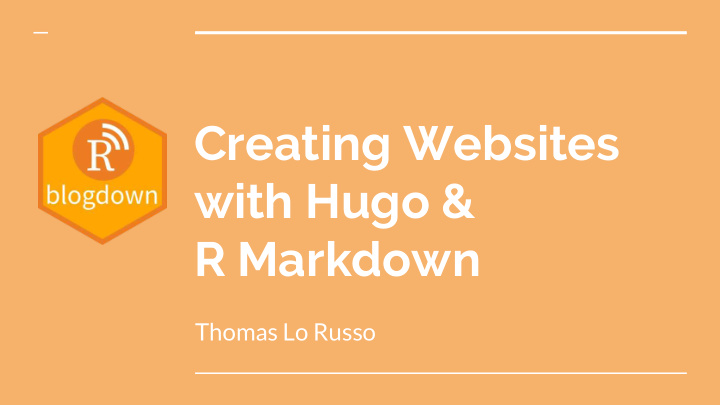 creating websites with hugo r markdown