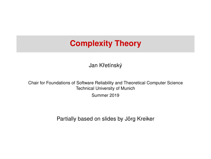 complexity theory