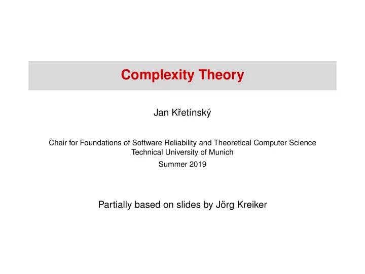 complexity theory