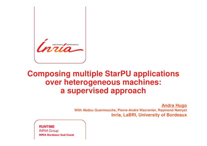 composing multiple starpu applications composing multiple