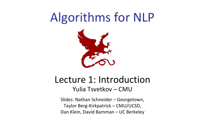 algorithms for nlp