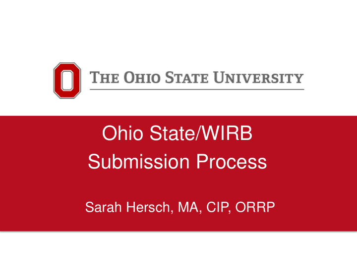 ohio state wirb submission process