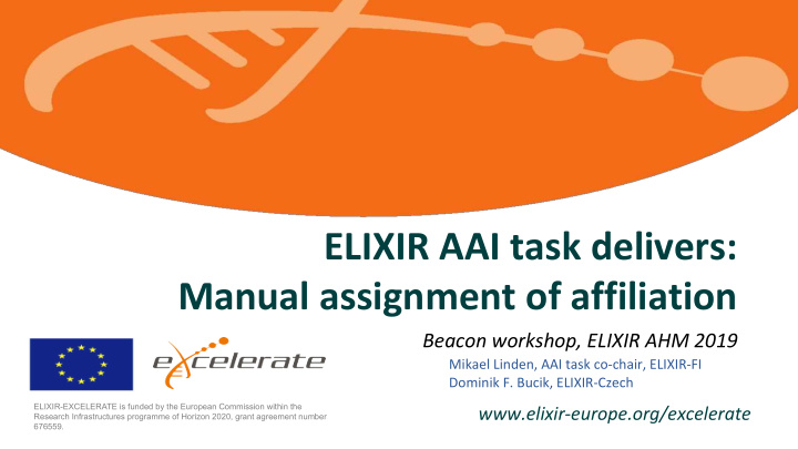 elixir aai task delivers manual assignment of affiliation