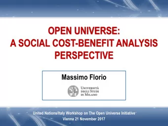 A SOCIAL COST-BENEFIT ANALYSIS  PERSPECTIVE  Massimo Florio  United Nations/Italy Workshop on The