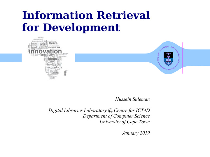 information retrieval for development