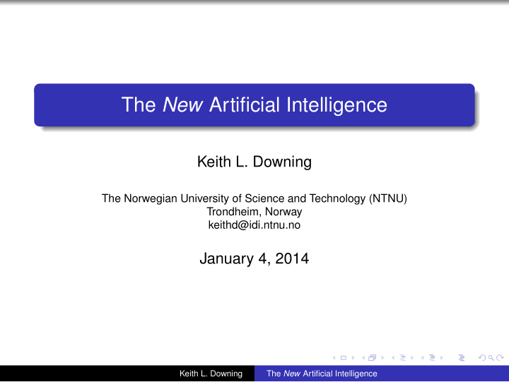 the new artificial intelligence