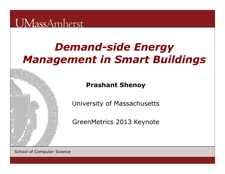 demand side energy management in smart buildings