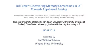 IoTFu  Fuzzer: Discovering Memo  mory Corruptions in IoT  Through App-based Fu  Fuzzing Jiongyi