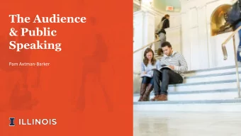 &amp; Public  Speaking  Pam Axtman-Barker  Scenario  A professor you had a year ago has reached out