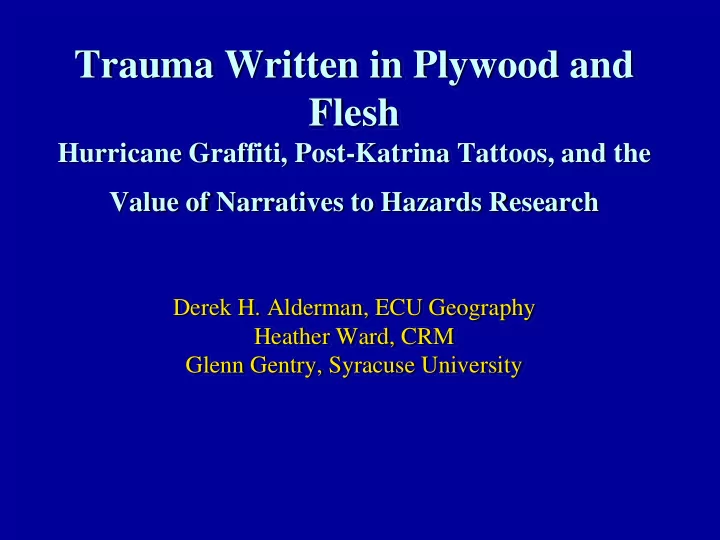 trauma written in plywood and flesh