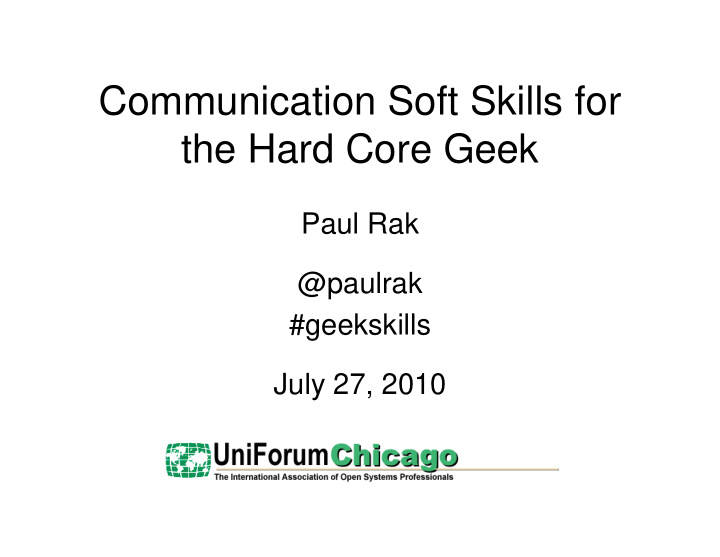communication soft skills for the hard core geek