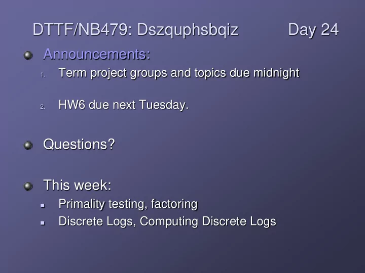 dttf nb479 dszquphsbqiz day 24