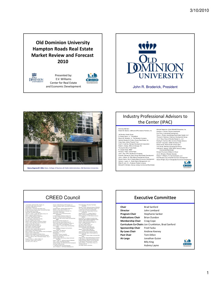 old dominion university hampton roads real estate market