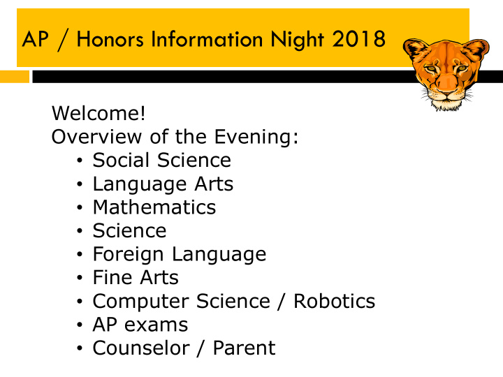 ap honors information night 2018