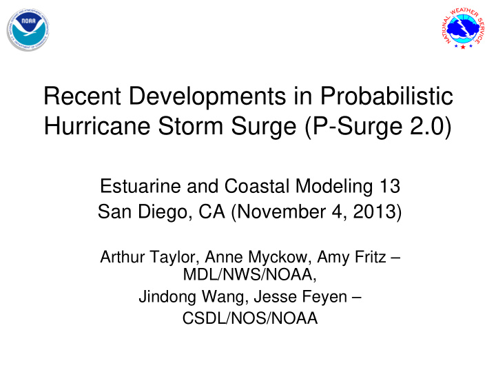 recent developments in probabilistic hurricane storm