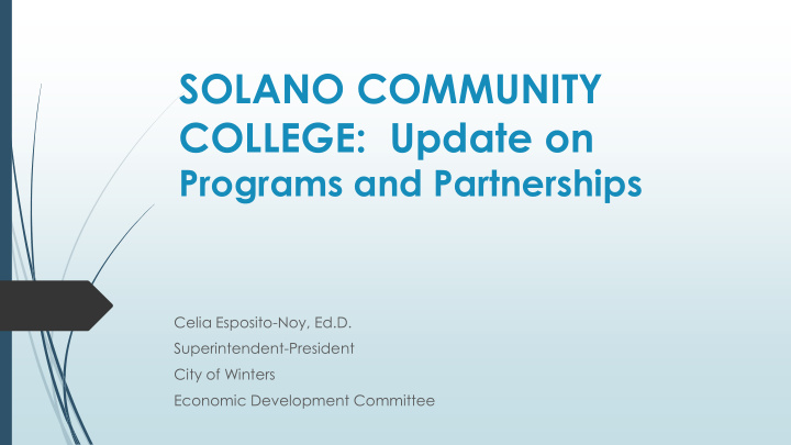 solano community college update on programs and