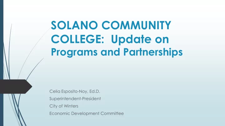 solano community college update on programs and