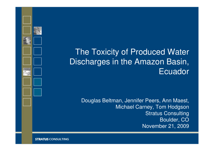 the toxicity of produced water discharges in the amazon