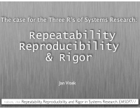 repeatability reproducibility rigor