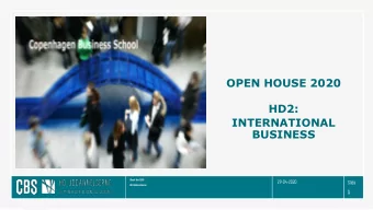 OPEN HOUSE 2020  HD2:  INTERNATIONAL  BUSINESS  bent Hus 2020  29-04-2020  Slide