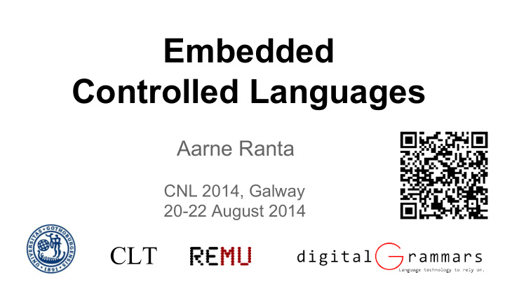 embedded controlled languages