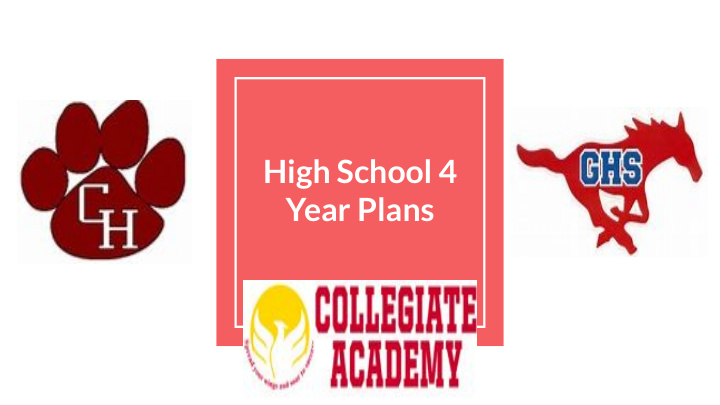 high school 4 year plans high school credits