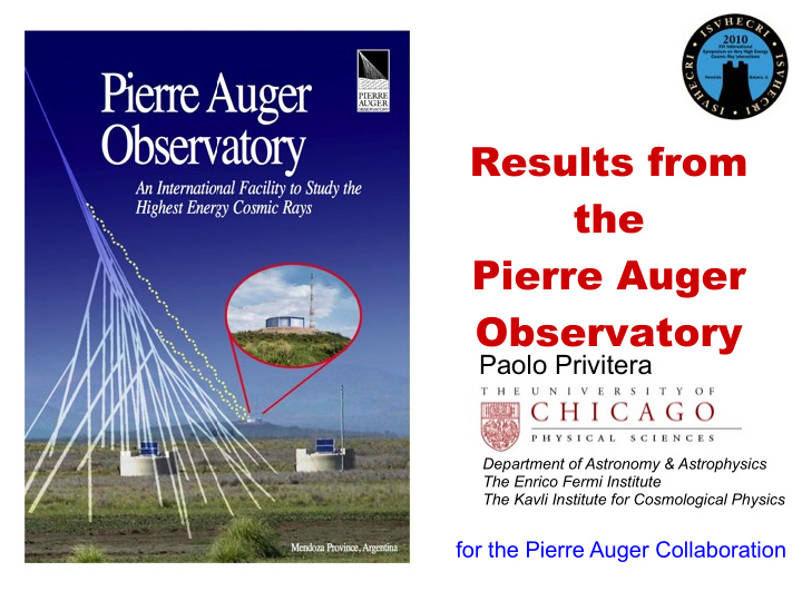 results from the pierre auger observatory