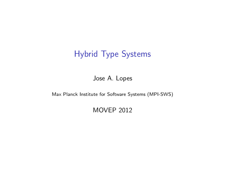hybrid type systems