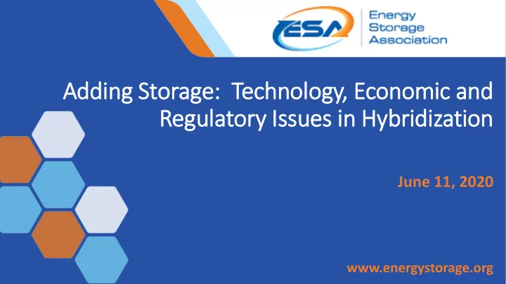 adding g storag age e tec echnol ology ogy e econom omic