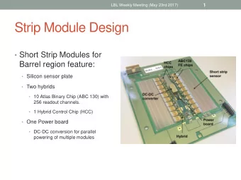 Strip Module Design  Short Strip Modules for  Barrel region feature:  Silicon sensor plate