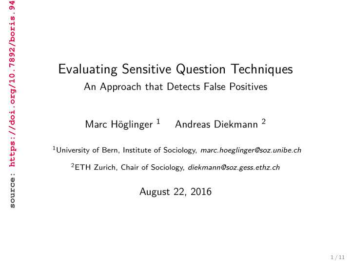 evaluating sensitive question techniques