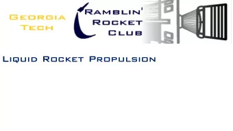 Liquid Rocket Propulsion  Types of Rocket Propulsion  Solid  Fuel and oxidizer coexist in a