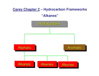 Carey Chapter 2  Hydrocarbon Frameworks  Alkanes  Hydrocarbons  Hydrocarbons  Hydrocarbons