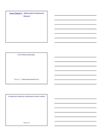 1  2.5 Introduction to Alkanes  Methane, Ethane, Propane  Figure 2.7 CH 4 CH 3 CH 3 CH 3 CH 2 CH