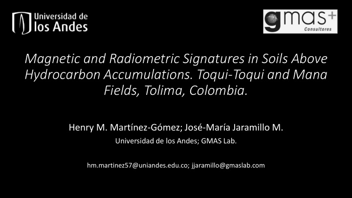 magnetic and radiometric signatures in soils above