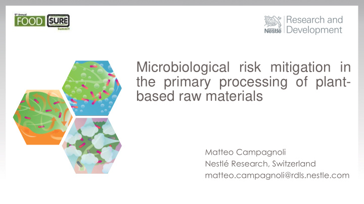 microbiological risk mitigation in