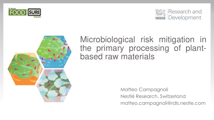 microbiological risk mitigation in