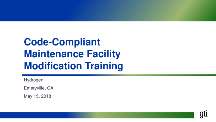 code compliant maintenance facility modification training