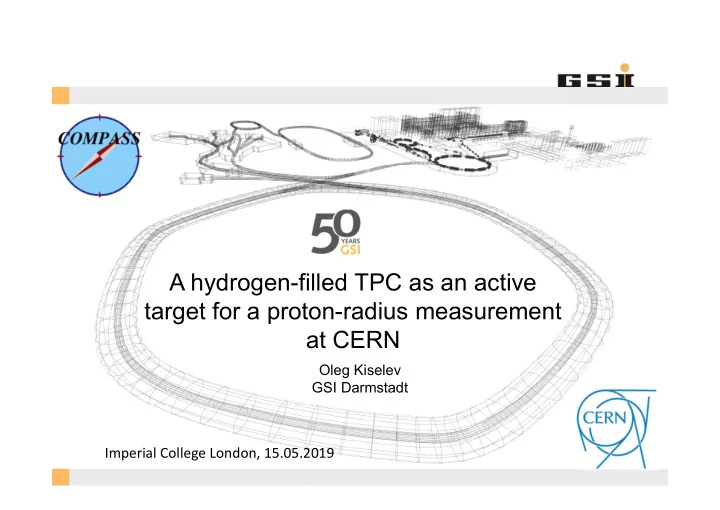 a hydrogen filled tpc as an active target for a proton