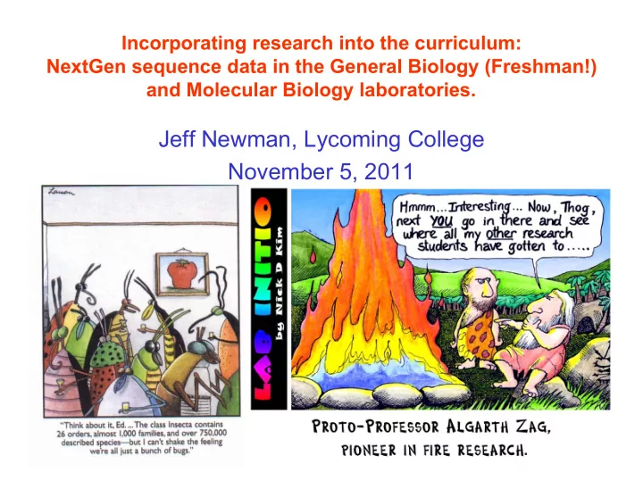 jeff newman lycoming college november 5 2011 newman lab