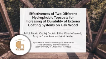 Effectiveness of Two Different  Hydrophobic Topcoats for  Increasing of Durability of Exterior