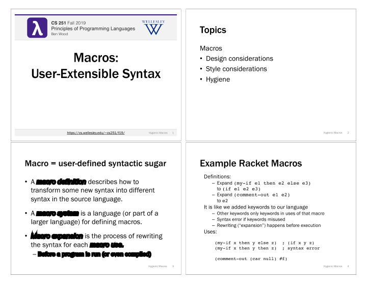 cs 251 fall 2019 cs 251 fall 2019 topics principles of